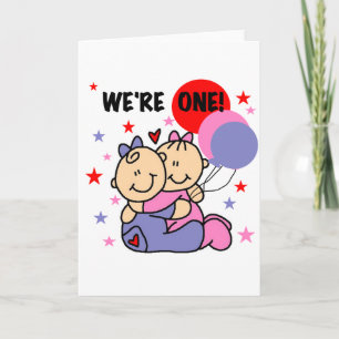Carte Twins We're One Birthday Tshirts and Gifts