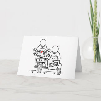 Carte Two Brides Motorbike and Sidecar Wedding
