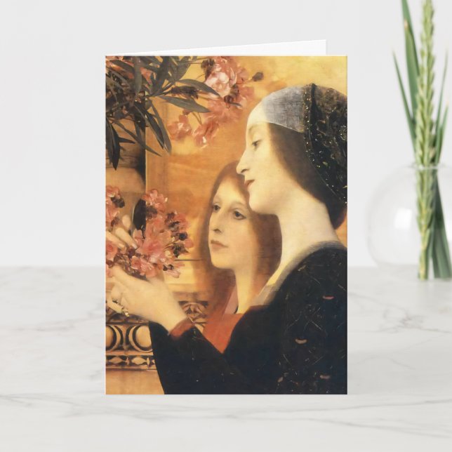 Carte Two Girls with an Oleander by Gustav Klimt (Devant)