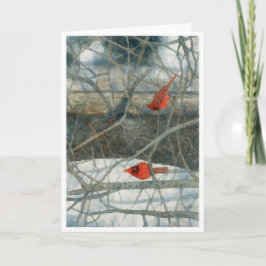 Carte Two Snowy Cardinals