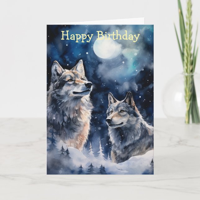 Carte Two Wolves in Winter (Devant)