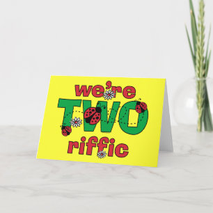Carte TWOriffic Ladybug Twins 2e anniversaire
