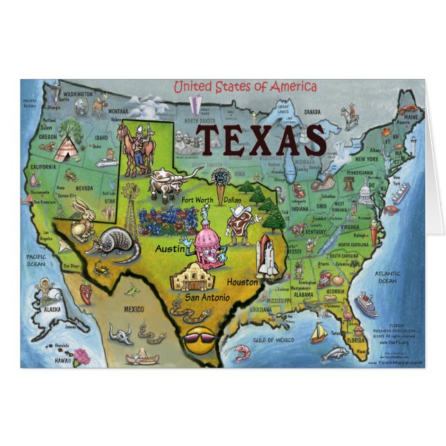 Carte TX USA (Devant horizontal)