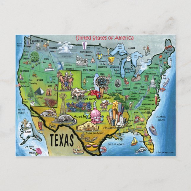 Carte TX USA (Devant)