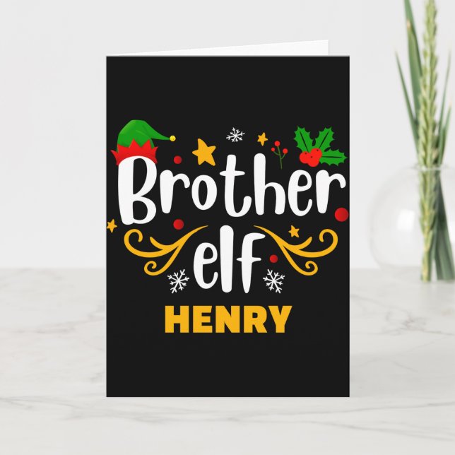 Carte Tygraphy Brother Elf Fun Family Matching  (Devant)