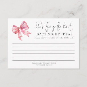 Carte Tying Knot Pink Bow Date Idées De Nuit