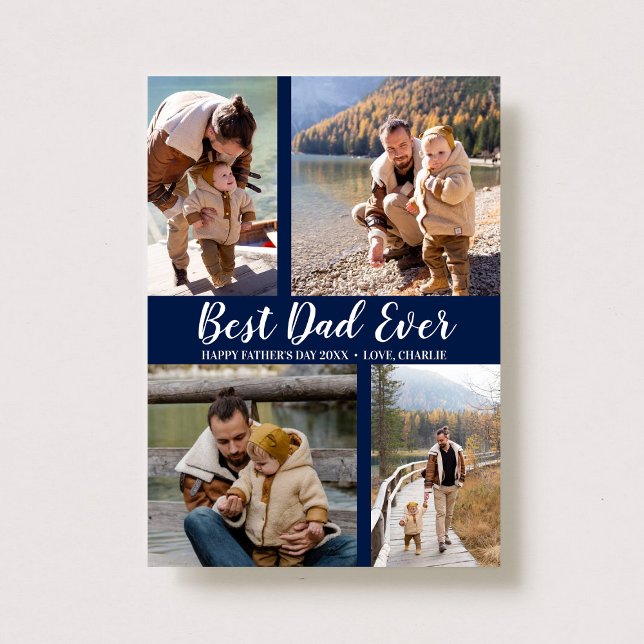 Carte Typographie branchée 4 Photo Collage Fête des père (Créateur téléchargé)