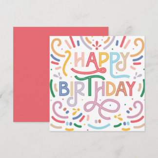 Carte Typographie branchée Arc-en-ciel moderne Joyeux an