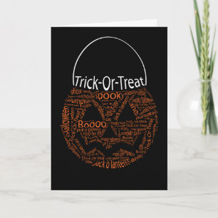 Carte Typographie Citrouille Halloween Orange Noir