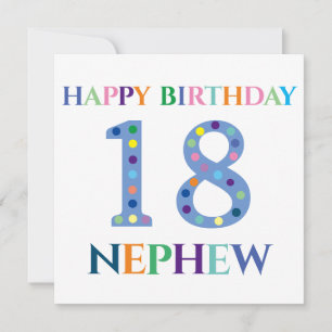 Carte Typographie colorée Joyeux anniversaire 18 Nephew