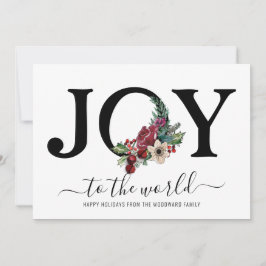 Carte Typographie de la joie moderne Floral