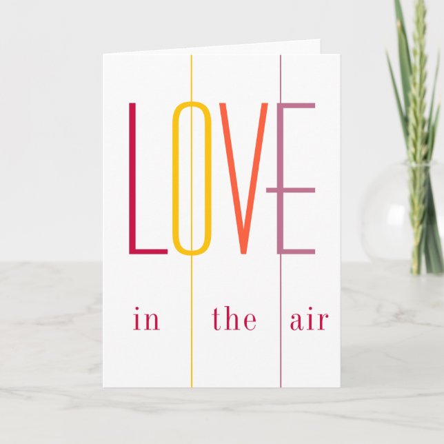 Carte Typographie de l'amour dans l'air Saint-Valentin m (Devant)