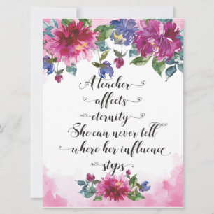 Carte Typographie de l'enseignant Retour à l'école Cadea