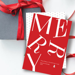 Carte Typographie de Noël moderne Personnalisée