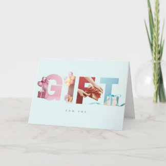 Carte Typographie de photo d'anniversaire Cadeau Bleu Do
