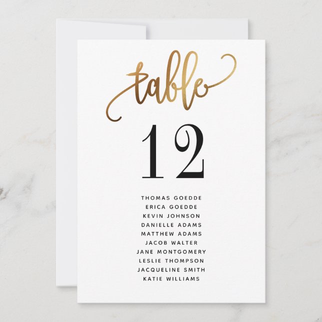Carte Typographie de script Gold Black Lovely (Devant)
