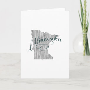 Carte Typographie d'état du Minnesota Portrait Salutatio