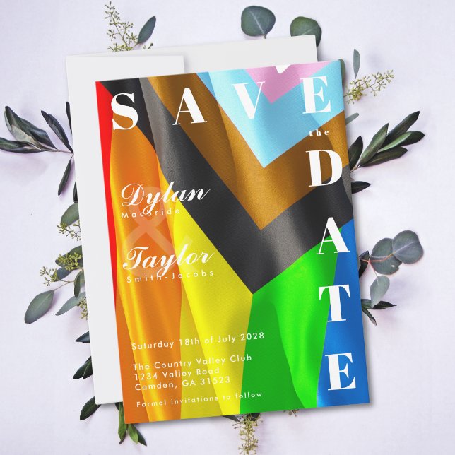 Carte Typographie drapeau LGBTQ fière audace Date à rete (Créateur téléchargé)