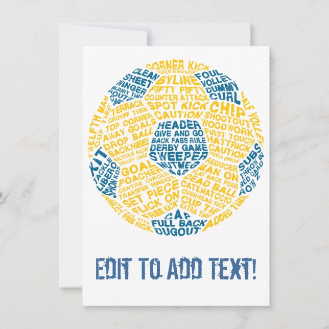 Carte Typographie du ballon de football (Devant)