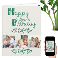 Typographie du Doodle Vert 3 Photo Anniversaire