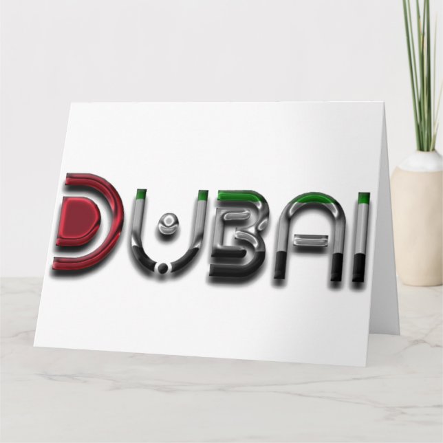 Carte Typographie du drapeau de Dubaï City (Devant)