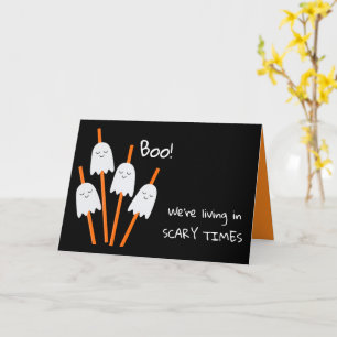 Carte Typographie éffrayante Ghost Cartoon Fun Jote Salu