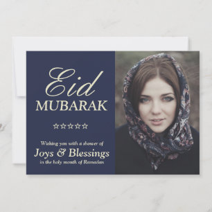 Carte Typographie élégante Photo personnalisée Eid Mubar