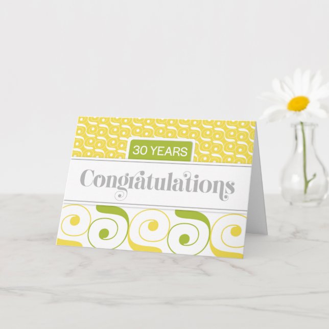 Carte Typographie et tourbillons du 30e anniversaire de  (Petite plante)