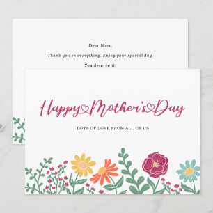 Carte Typographie Fête des mères florales