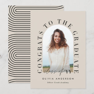 Carte Typographie géométrique moderne diplôme d'arc phot