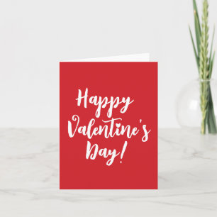 Carte typographie Heureuse Sainte-Valentin rouge moderne