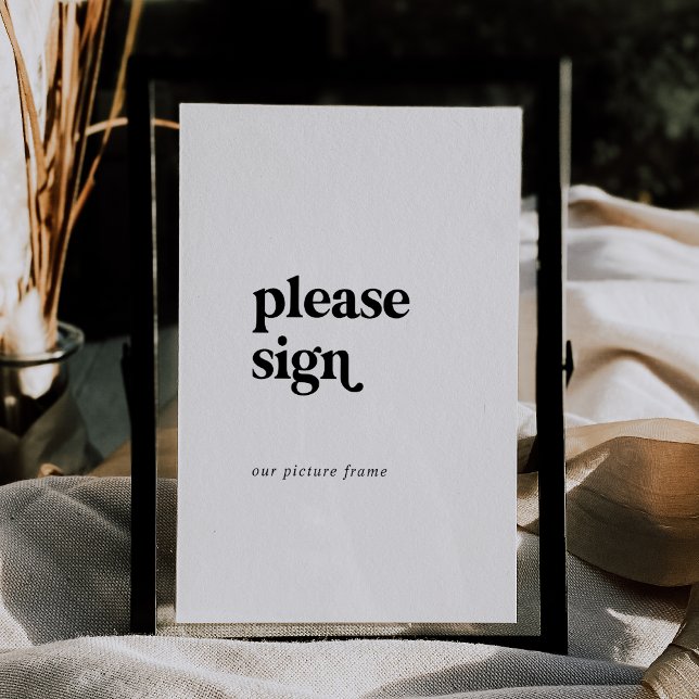 Carte Typographie moderne 5x7" Logo alternatif Signal (Modern Typography 5x7" Alternative Guest Book Sign)