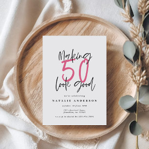 Carte Typographie moderne audacieuse fête du 50e anniver