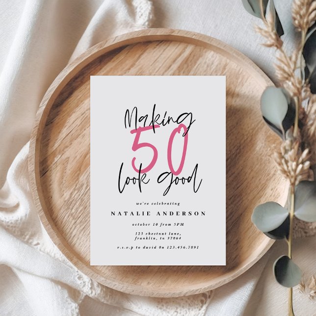 Carte Typographie moderne audacieuse fête du 50e anniver (Créateur téléchargé)