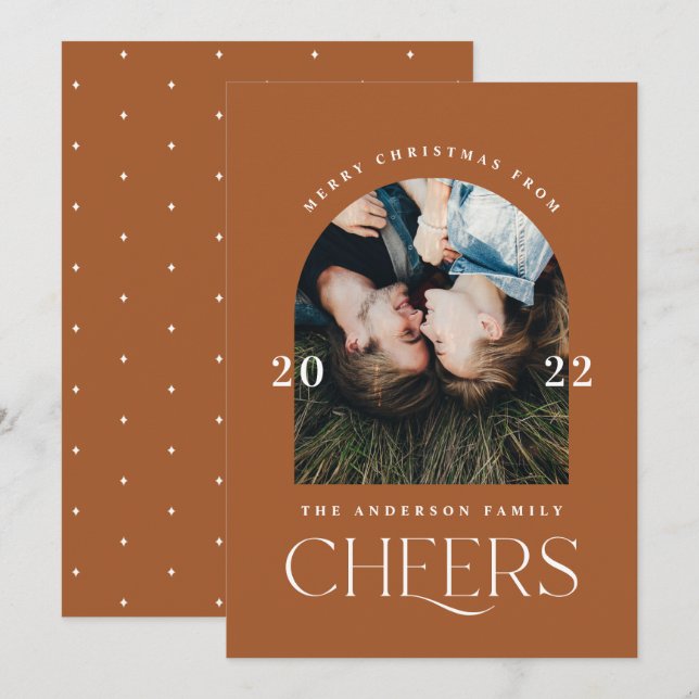 Carte Typographie moderne et tendance terre cuite (Devant / Derrière)