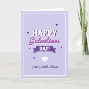Carte Typographie moderne Galentine's Day Friend Purple