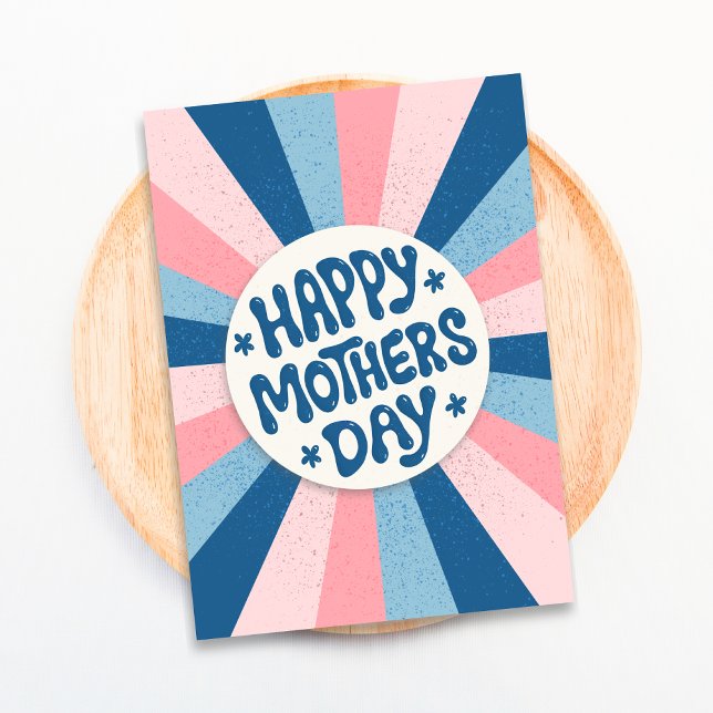 Carte Typographie moderne Joyeuse Fête des mères (The image shows a 4x6 inch Mother's Day Card. Choose size and personalize message before buying.)