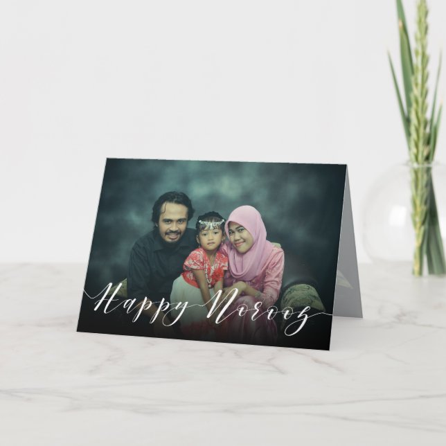 Carte Typographie moderne Joyeux Norooz Nouvel An (Devant)