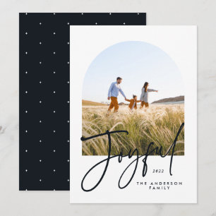 Carte Typographie moderne noir & blanc 1 photo Noël