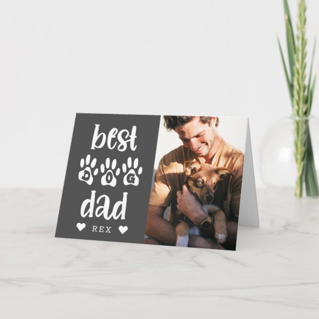 Carte Typographie photo de Best Dog Dad (Devant)
