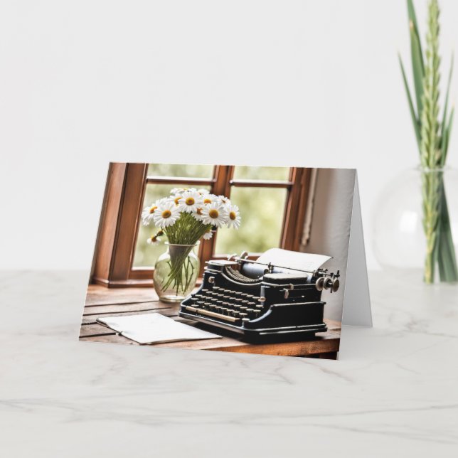 Carte Typographie Rétro Anniversaire Avec Marguerite (Devant)