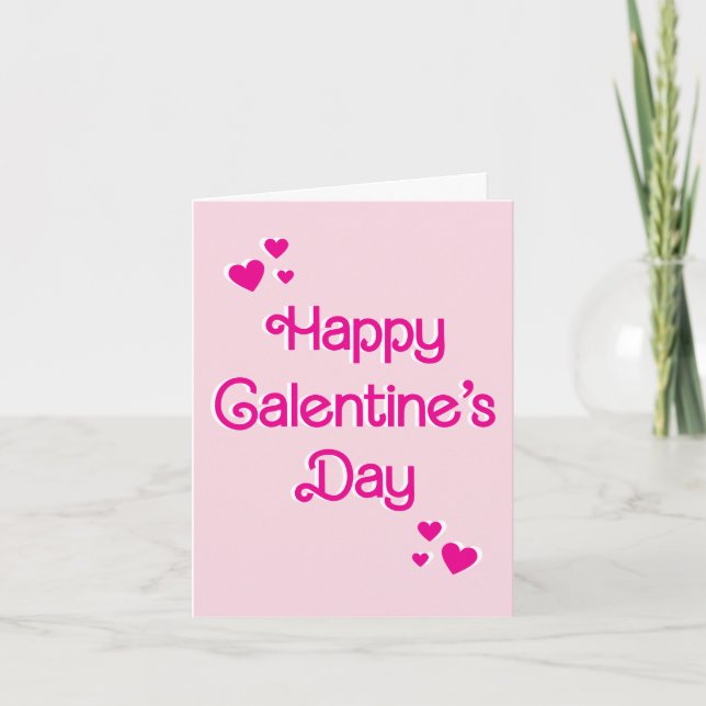 Carte Typographie rose douce Saint-Valentin (Devant)