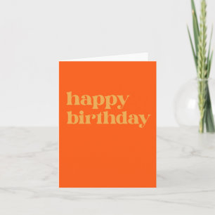 Carte Typographie simple Anniversaire orange et jaune