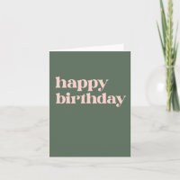 Typographie simple Anniversaire rose et vert