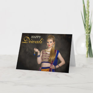 Carte Typographie superposition Personnalisée Happy Diwa