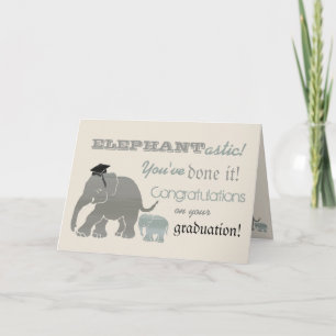 Carte Typographie vintage de la graduation des éléphants