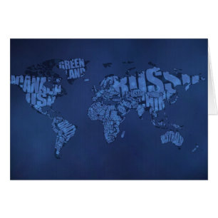 Carte typographique du monde (foncée)