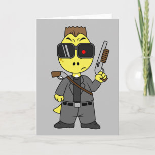 Carte Tyrannosaurus Rex Habillé Comme Terminator.