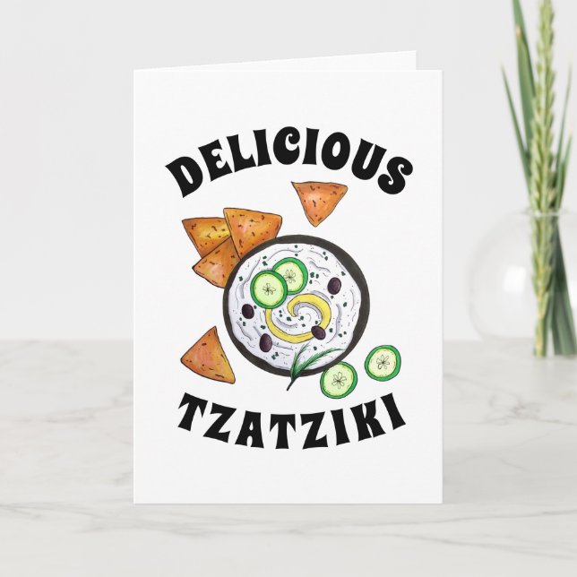 Carte Tzatziki Grec Meze Dip Nourriture Méditerranéenne  (Devant)