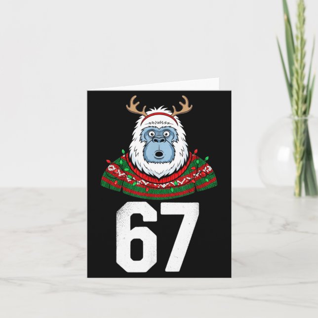 Carte Ugly Christmas Sweater Yeti Gorilla Reindeer 67  (Devant)